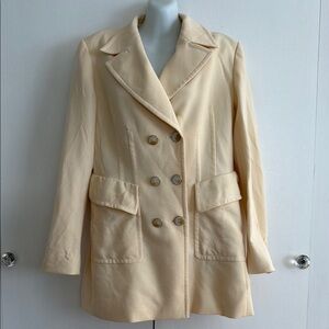 Escada Wool Double-Breasted Lined Blazer Notched Lapels Luxury Professional Sz M